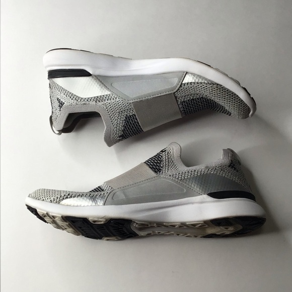 APL TechLoom Bliss Sneakers in Metallic Silver/White/Black. - Picture 6 of 16